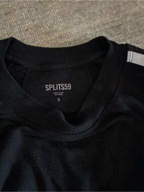 Splits59 Black Athletic Crewneck with Shoulder Stripe - ACCEPTING OFFERS